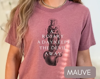 Unisex, Virgin Mary, Rosary, Catholic prayer, Catholic man, Catholic women, Catholic gift, Catholic shirt, prayer shirt, Blessed Mother