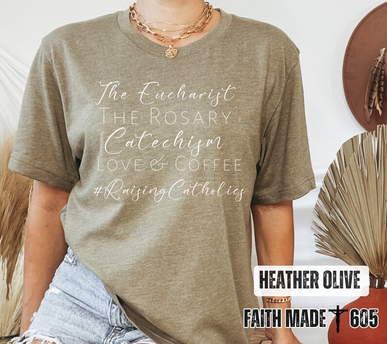 Raising Catholics T-Shirt, Catholic Homeschool Mom Shirt image 6