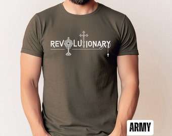 Revolutionary Eucharist Rosary T-Shirt, Catholic Unisex Shirt