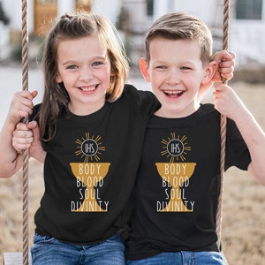 Body Blood Soul Divinity, Kids Eucharist shirt, Adoration shirt, Catholic kids shirt, Catholic kids gift, Catholic shirt, Catholic gift
