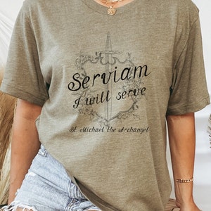 St. Michael, Servium, I will serve, saint shirt, womens shirt, catholic shirt, catholic women, catholic gift, religious gift, saint gift