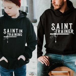 Saint in training, Kids Sweatshirt,Catholic kid, Catholic kids shirt, catholic kids gift, Kids Religious shirt, Daddy and Me