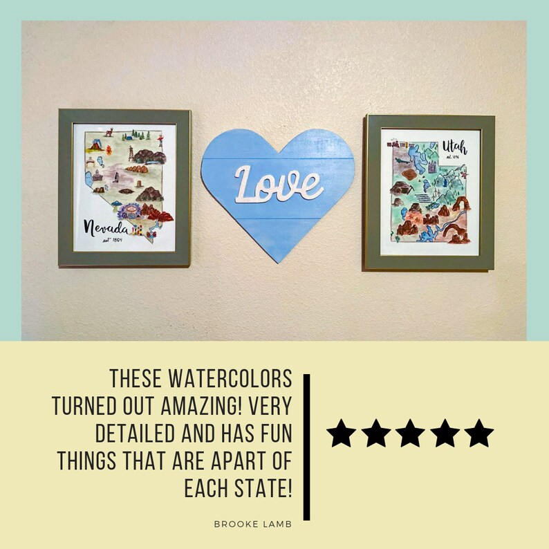 Idaho State Map Art Print Watercolor Painting - Etsy
