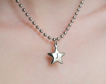Star Initial Necklace | Y2K Ball Chain Necklace
