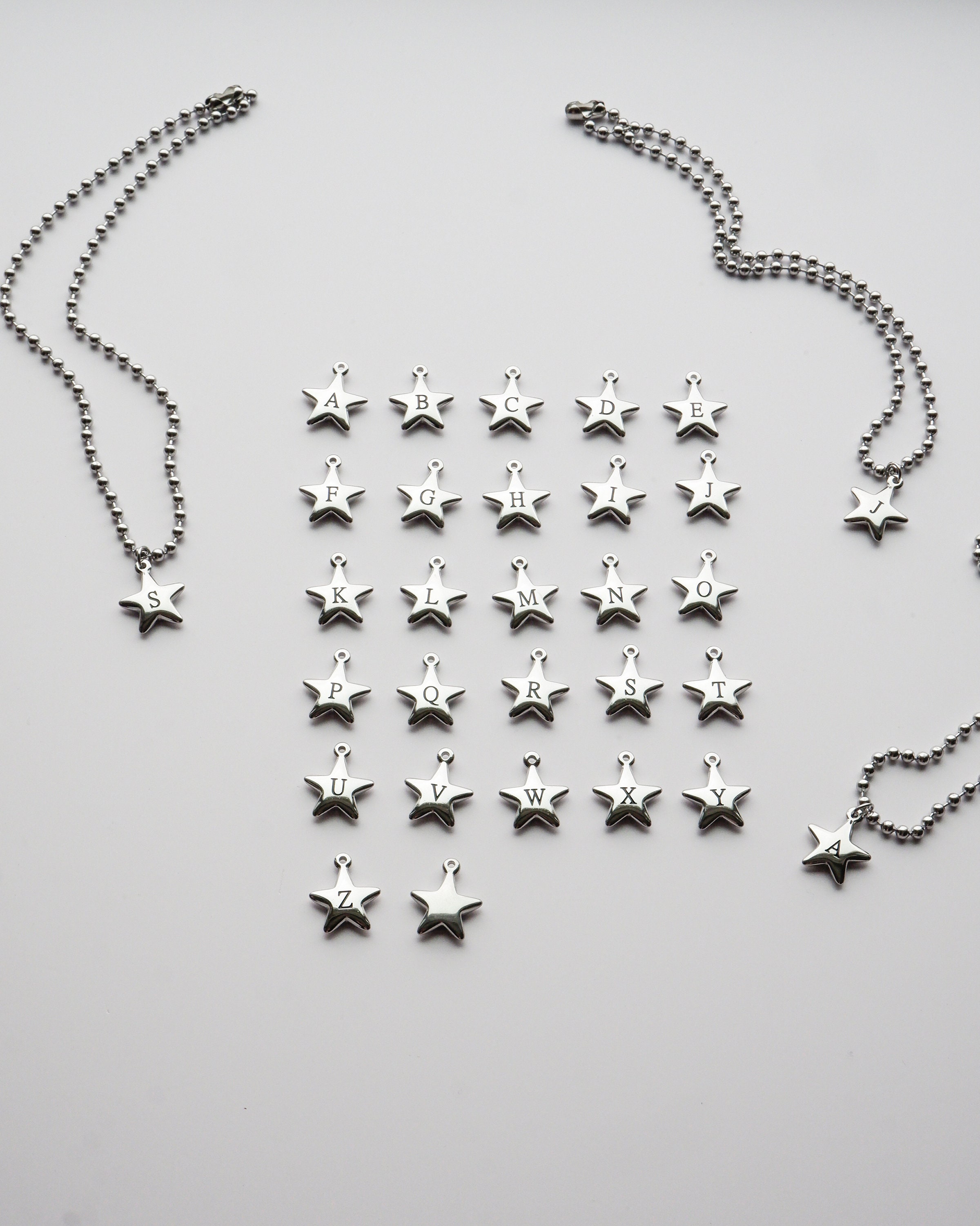 Star Initial Necklace | Y2K Ball Chain Necklace