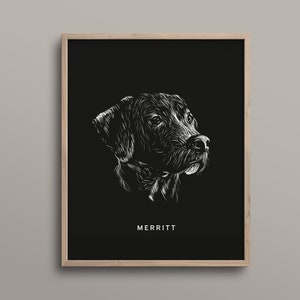 Aangepaste lijntekeningen huisdierportret | Minimale aangepaste hond of kat kunstafdruk
