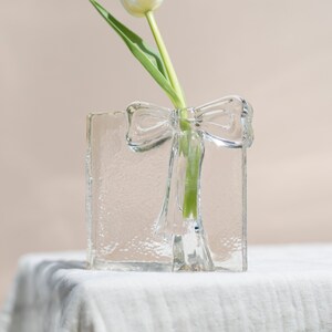 Vintage Handblown Ribbon Bud Vase image 1