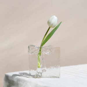 Vintage Handblown Ribbon Bud Vase image 2