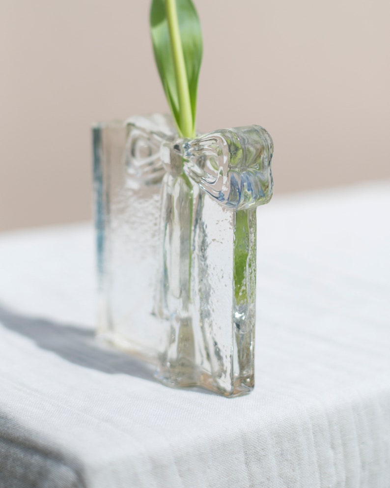 Vintage Handblown Ribbon Bud Vase image 3