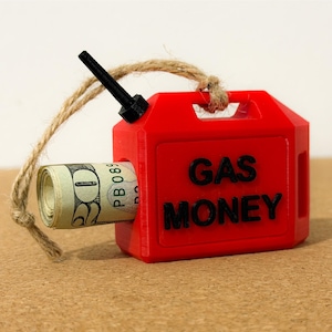 Adorno navideño original de lata de gasolina para rellenar con gasolina Gas Money