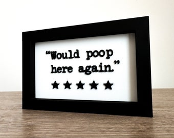 Would Poop Here Again Sign, Bathroom Sign, funny restroom sign, bathroom humor, Bathroom Decor