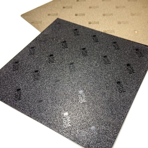 Pu&ograve; includere: Due fogli quadrati di materiale testurizzato, uno nero e uno beige, entrambi con un motivo ripetuto del testo "GOT Pivo" stampato in caratteri piccoli sulla superficie. I fogli sono sovrapposti, con quello nero posizionato sopra.