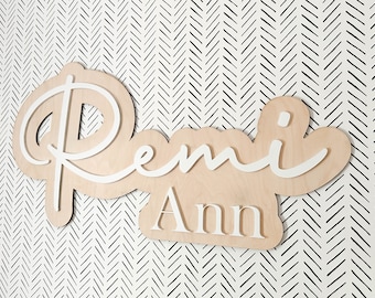Large Wooden Name Sign for Nursery
