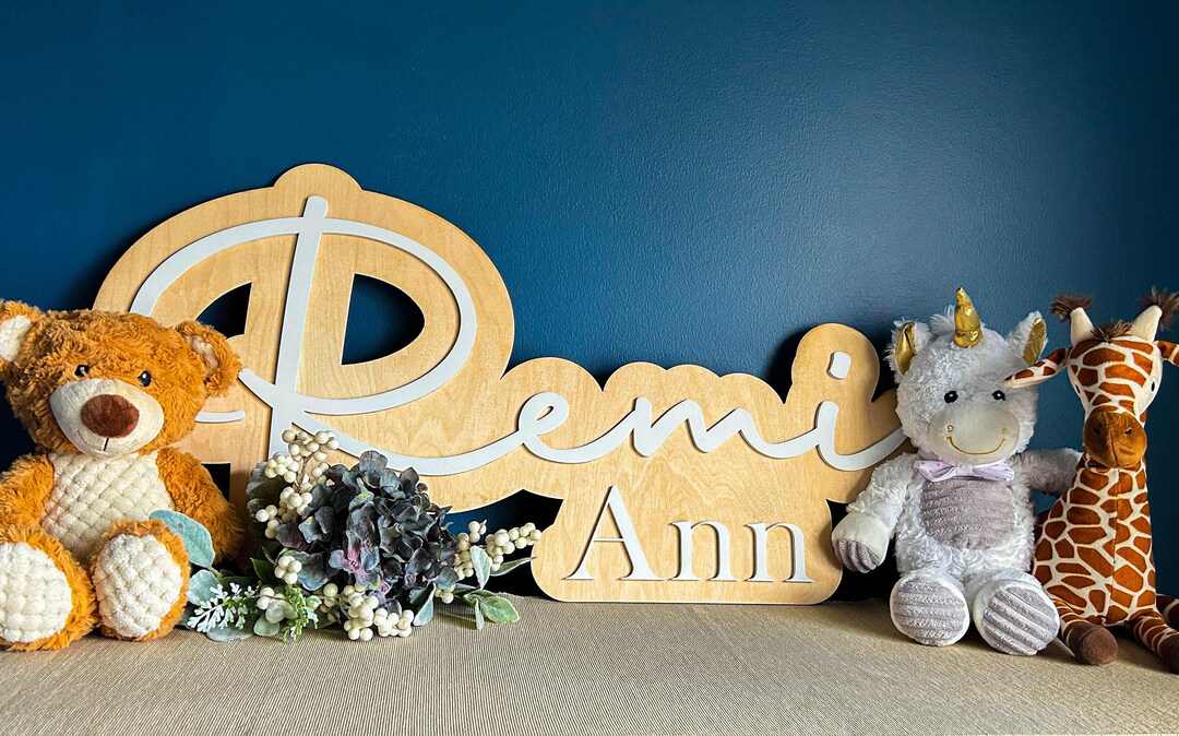 Large Wooden Name Sign for Nursery Etsy