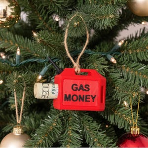 Adorno navideño original de lata de gasolina para rellenar con gasolina imagen 3