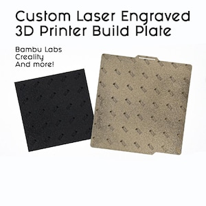Custom Laser Engraved 3D Printer Build Plate – Double-Sided PEI | Bambu Labs, Creality, and More!