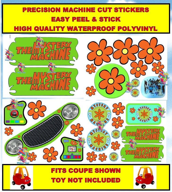 Little Tikes Cozy Coupe Decals Stickers MYSTERY MACHINE | Etsy