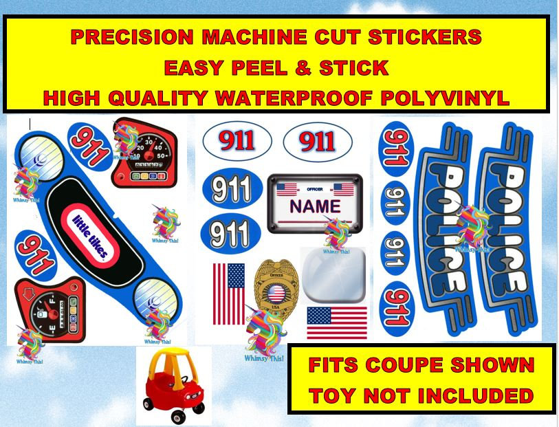 Little Tikes Cozy Coupe Decals Stickers POLICE OFFICER | Etsy
