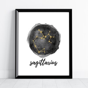Sagittarius Constellation Zodiac Print, Zodiac Nursery, Zodiac Printable, Zodiac Wall Art, Zodiac Constellation
