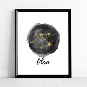 Libra Constellation Zodiac Print, Zodiac Nursery, Zodiac Printable, Zodiac Wall Art, Zodiac Constellation