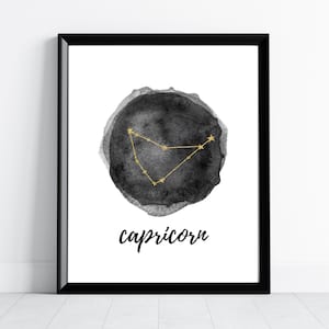 Capricorn Constellation Zodiac Print, Zodiac Nursery, Zodiac Printable, Zodiac Wall Art, Zodiac Constellation, Capricorn Gifts