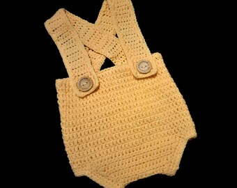 PATTERN - Unisex Crochet Baby Romper - Newborn Size - Handmade with love