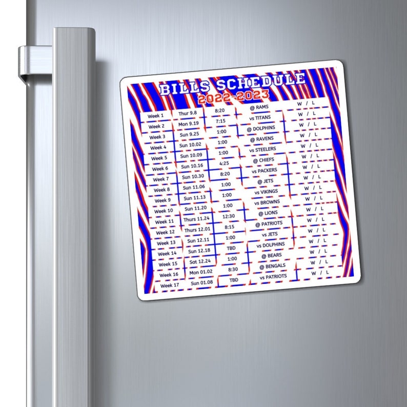 2022 2023 Buffalo Bills Schedule Magnet 6 X 6 Inches NFL - Etsy