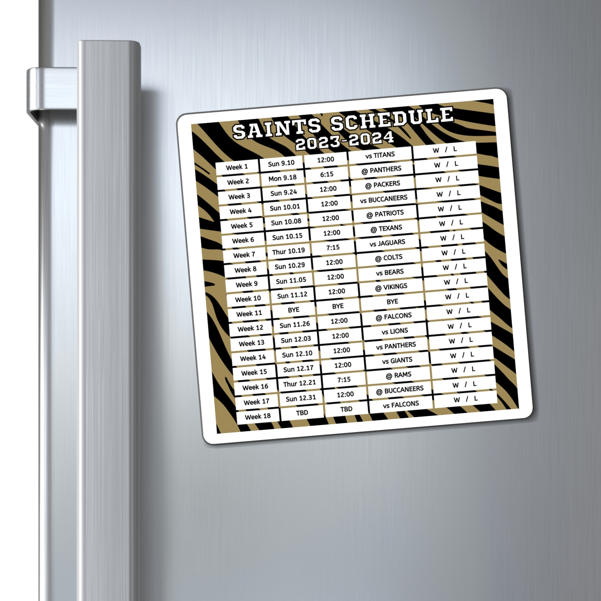 2023 2024 New Orleans Saints Schedule 6 X 6 Inches Etsy Sweden