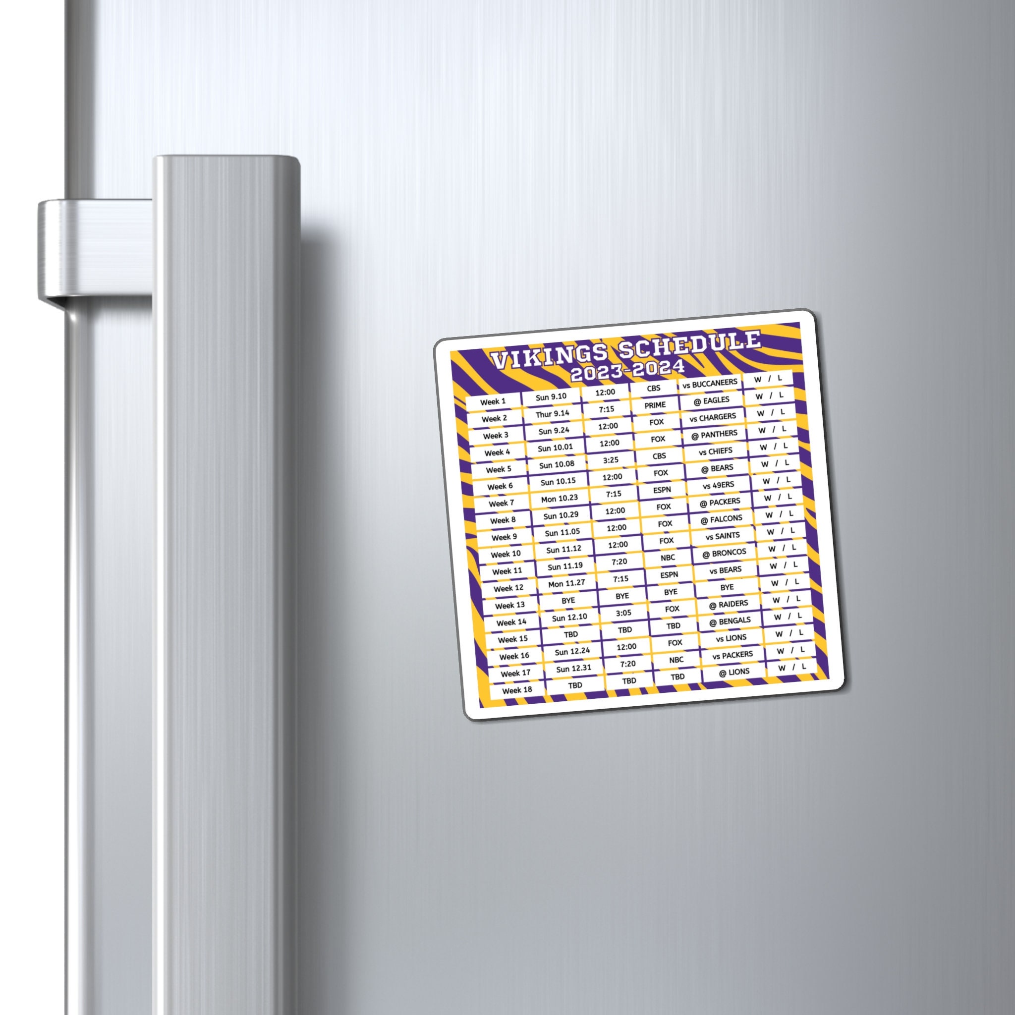 2023 2025 Minnesota Vikings Schedule 6 X 6 Inches Nfl Etsy Finland