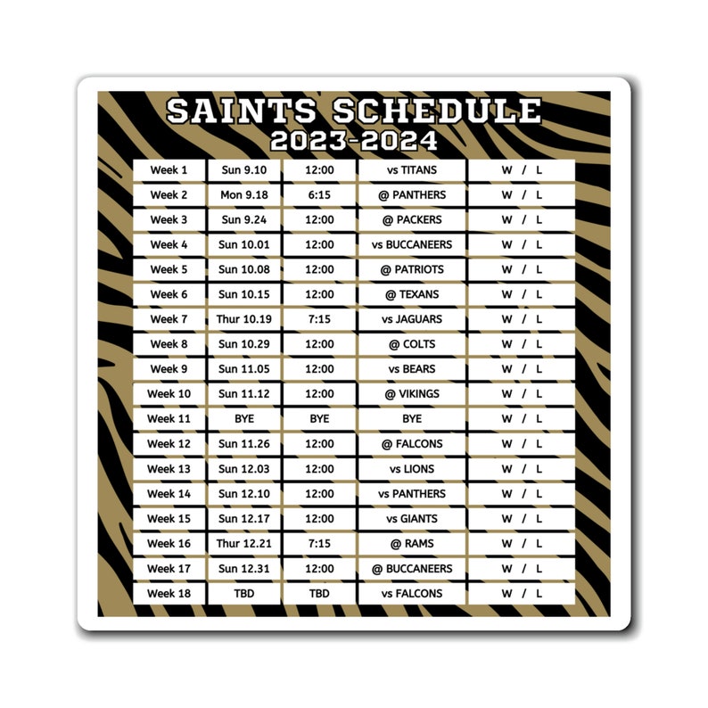 2023 2024 New Orleans Saints Schedule Magnet 6 X 6 Inches - Etsy