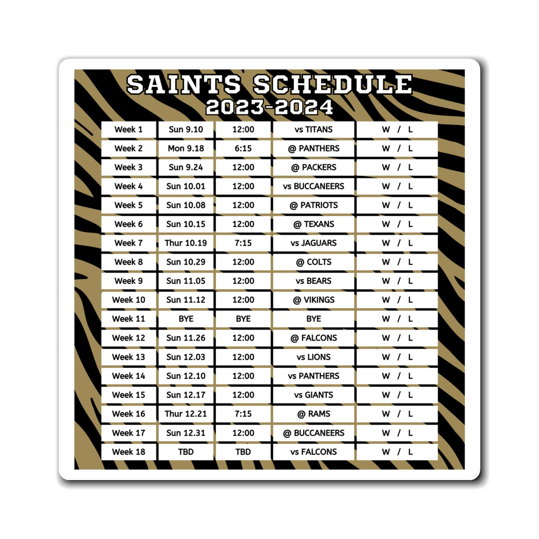 new orleans saints schedule