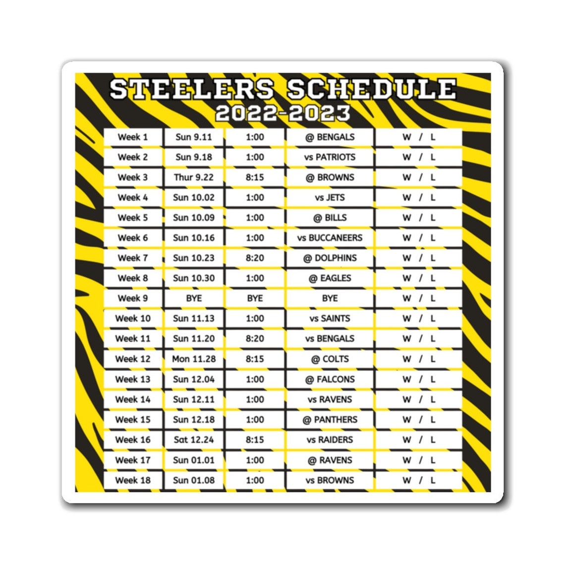 2022 Pittsburgh Steelers Schedule Magnet Steelers 2023 Season - Etsy 2022 Pittsburgh Steelers Schedule Magnet Steelers 2023 Season - Etsy