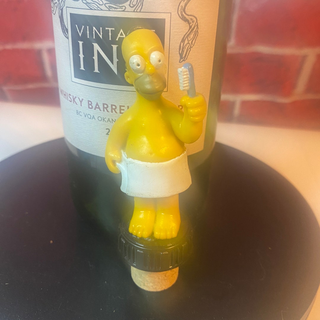The Simpsons Bathroom Homer Simpson Wine Bottle Cork Etsy