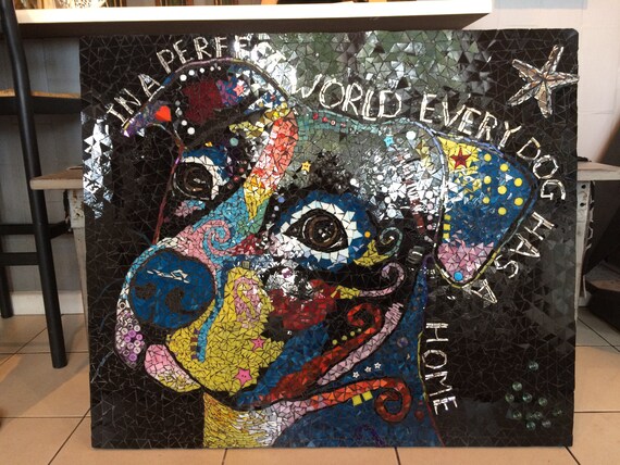 Pit Bull In A Perfect World Every Dog Has A Home Dog Dean Russo Drink Coaster