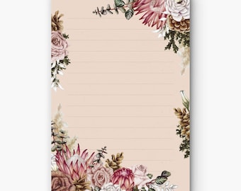 Wintry Florals Protea | Notepad