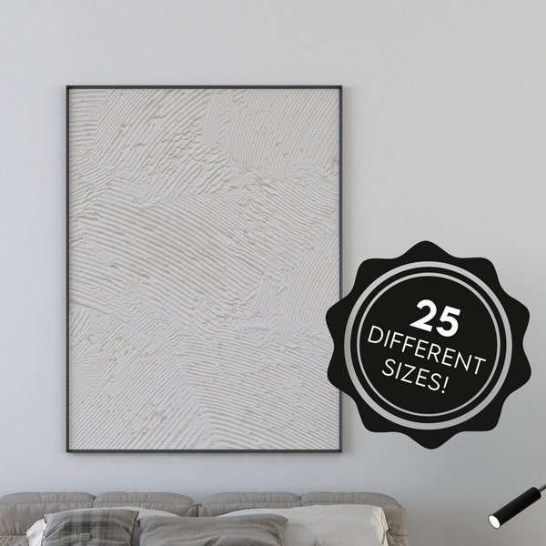 Printable putty Texture Imitating Wall Art, Mid Century Abstract White 3d Paint Neutral Decor, Minimalist Wall Art, Textured Painting Print