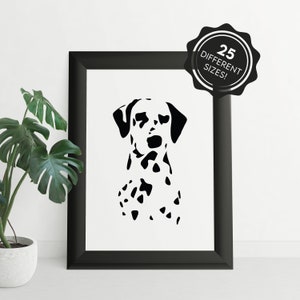 Dalmatian Dog Printable, Dalmatian digital print, dog picture, dog portrait Instant Digital Download, Dalmatian decor