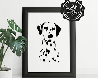 Dalmatian Dog Printable, Dalmatian digital print, dog picture, dog portrait Instant Digital Download, Dalmatian decor