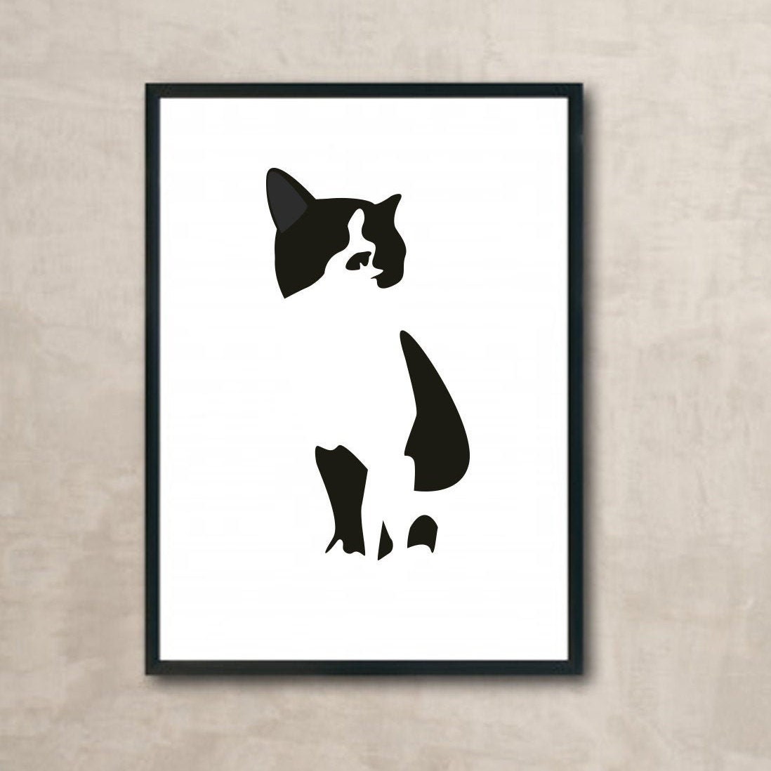 Cat Printable Black and White Cat Poster Animals Printable - Etsy