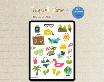Travel Stickers | Vacation Stickers | Digital Stickers | Goodnotes Stickers | Pre-cropped Stickers