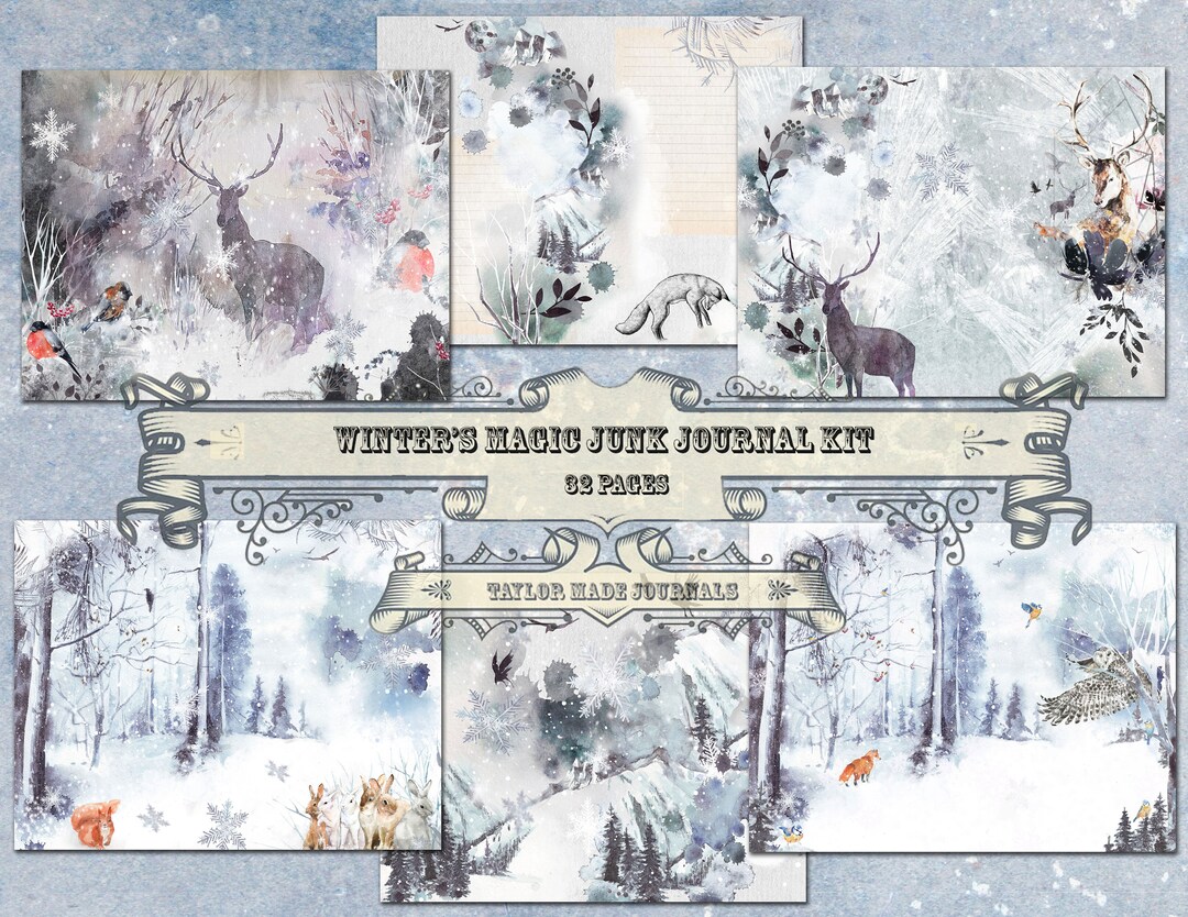 Winter's Magic, Junk Journal Kit - 32 Page, Digital Junk Journal Kit ...