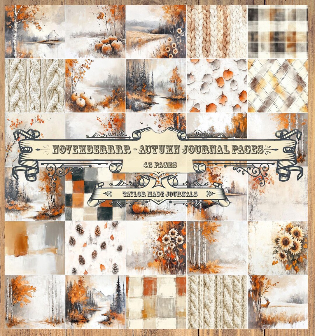 junkjournal【Herbst】 Novemberrr, Herbst Junk Journal Kit - 48 Seite, digitaler Download