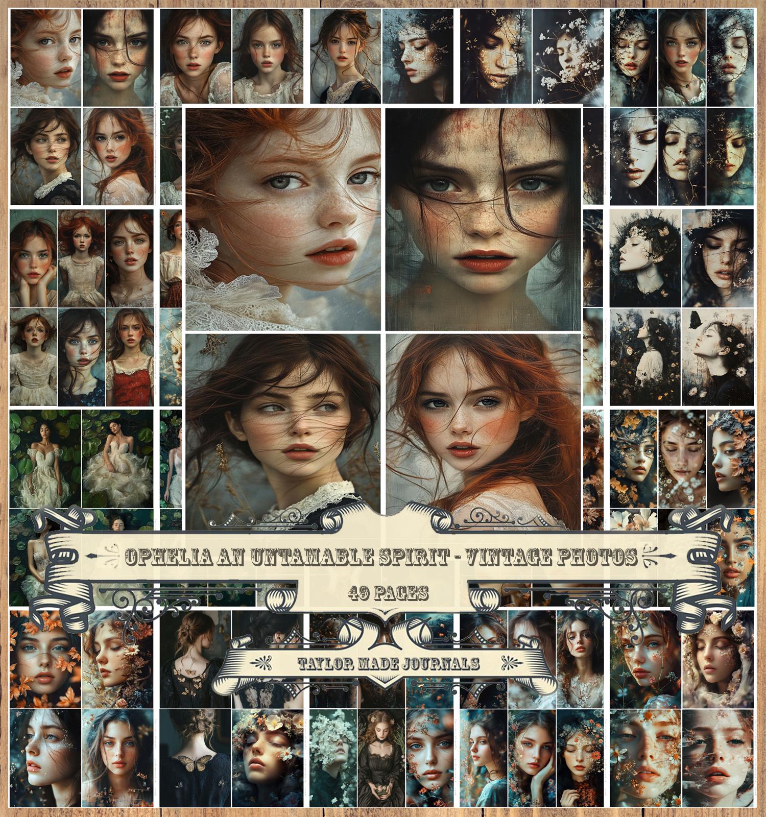 Ophelia an Untamable Spirit, 49 Page,100+ Images, Junk Journal Kit, Digital, Printable, Vintage Photos, Digital Kit, Printable Photos