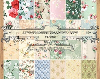 Grungy Wallpaper, SET 5 - 36 Page, Digital ,Junk Journal Kit, Digital Wallpapers, Digital Kit, Wallpaper, Vintage Wallpaper