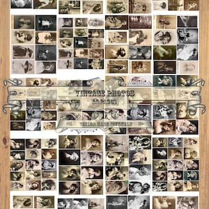 Vintage Photos, SET 1 - 22 pages, Digital Junk Journal Kit,Digital Kit, Cabinet Cards, Victorian Junk Journal Kit,Vintage Photos Digital Kit