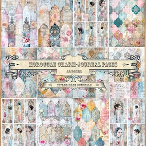Marokkaanse charme, Junk Journal Kit - 42 pagina's, digitale kit, Shabby Chic Junk Journal Kit, Boho Journal Kit, Marokkaanse digitale
