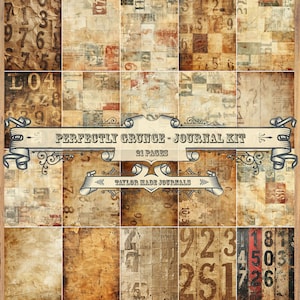 Parfaitement grunge, papiers indésirables, 21 pages pleine dimension, kit de journal indésirable, kit numérique, kit numérique grungy, papier collage, steampunk