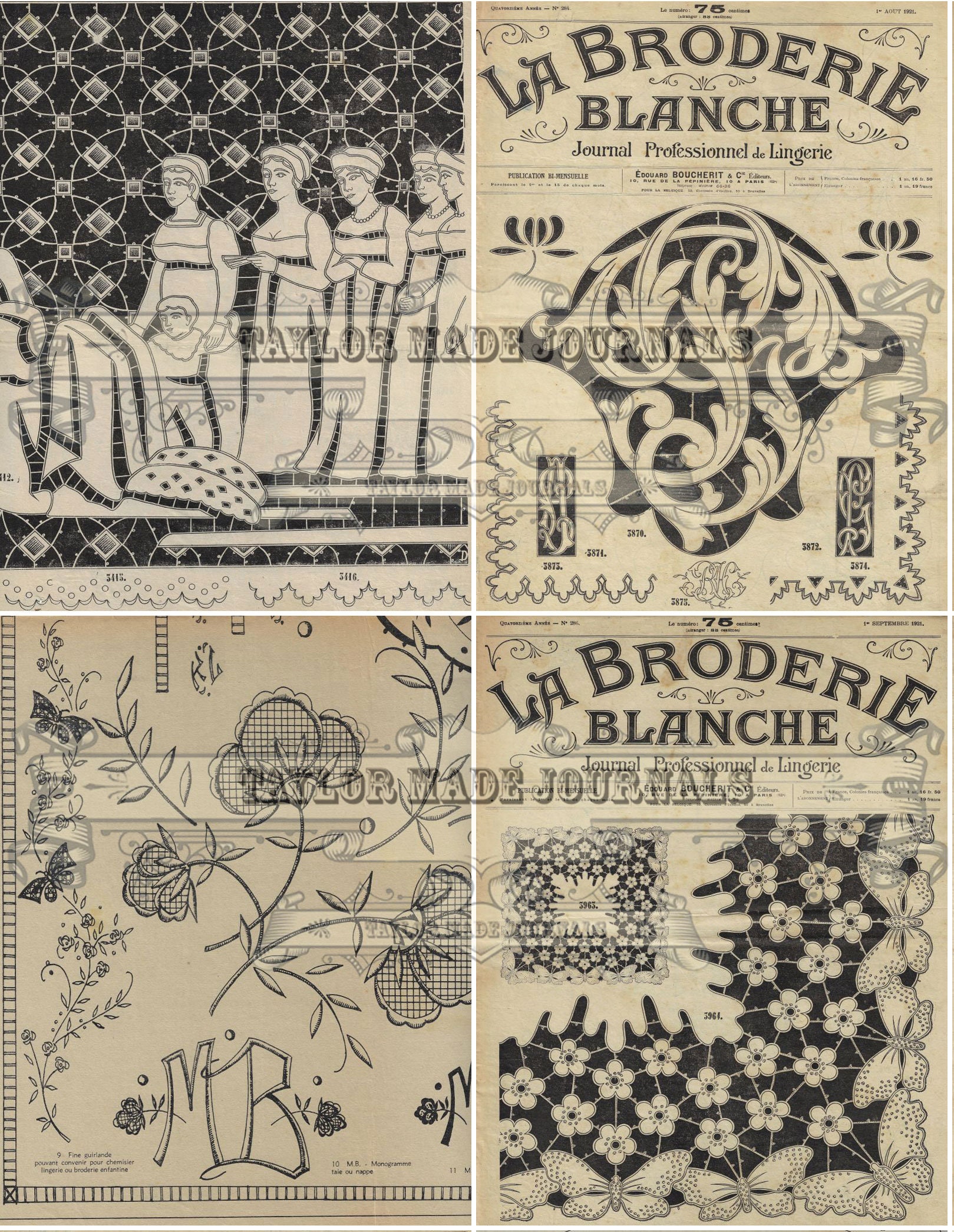French Embroidery Patterns, Set 1 33 Page,junk Journal Kit,sewing Journal  Kit,sewing Ephemera,digital Junk Journal Kit 