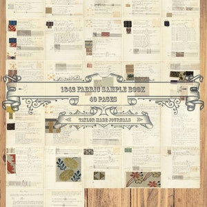 1842 Franse stofmonstersboek, ongewenste dagboekkit, 42 pagina's, digitale kit, ongewenste dagboekkit, naaidagboekkit, naaidagboek Ephemera