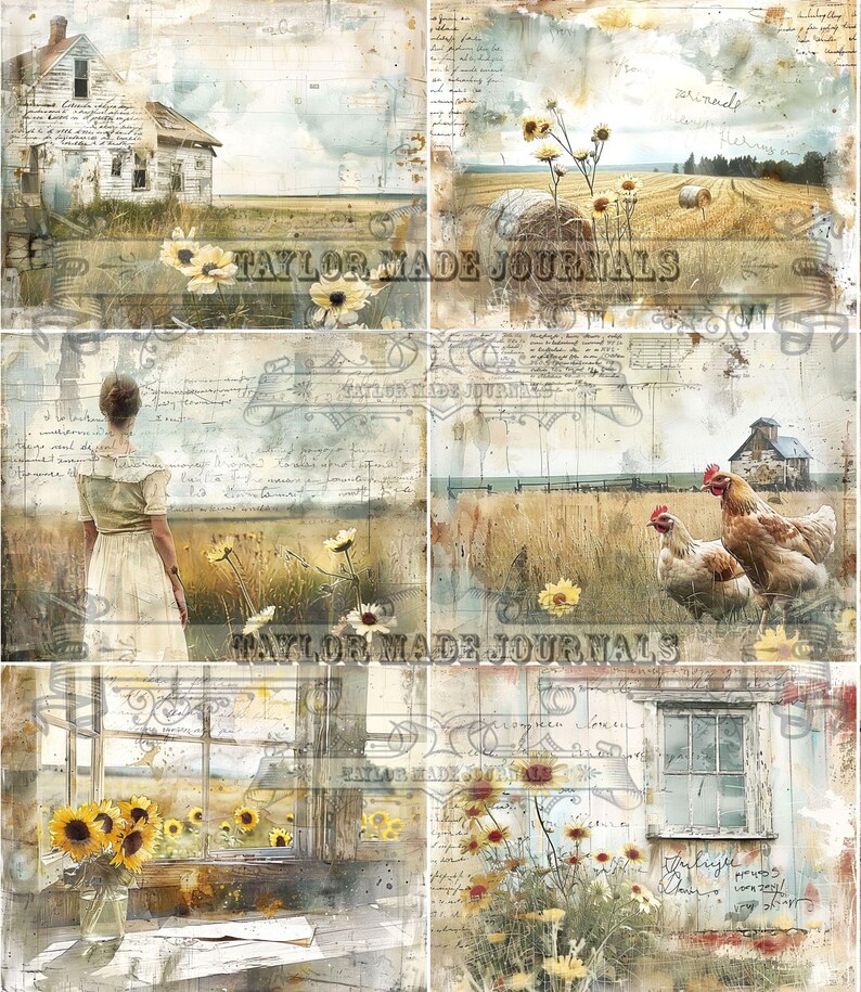 Rustic Field Journal Rustic Farm Life, Junk Journal Kit -42 Page, Junk Journal Kit, Farm ...